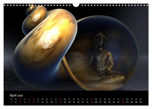 Produktbild: Buddha und Yin Yang (Wandkalender 2026 DIN A3 quer), CALVENDO Monatskalender