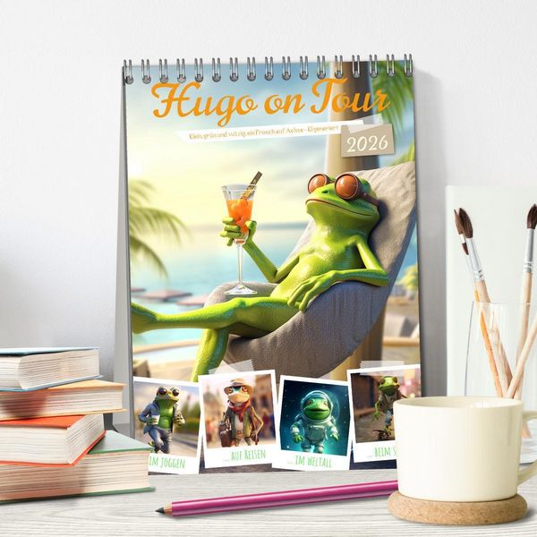 Produktbild: Hugo on Tour (Tischkalender 2026 DIN A5 hoch), CALVENDO Monatskalender