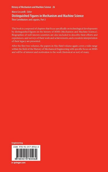 Produktbild: Distinguished Figures in Mechanism and Machine Science