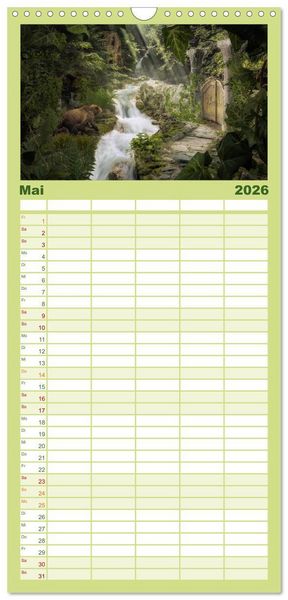 Produktbild: Familienplaner 2026 - Waldgeheimnisse mit 5 Spalten (Wandkalender, 21 x 45 cm) CALVENDO