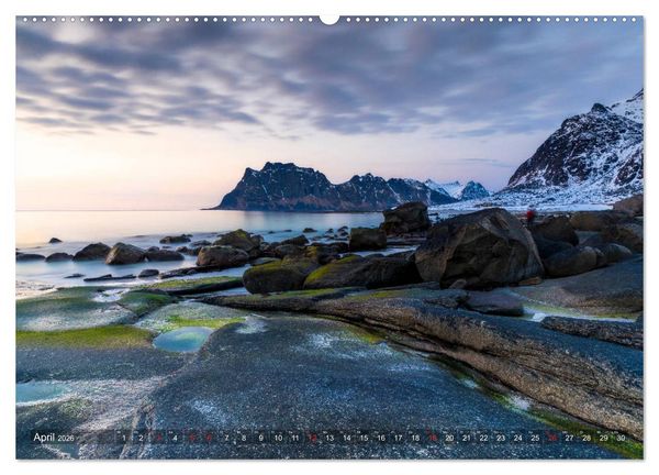Produktbild: Lofoten - From Dusk Till Dawn (hochwertiger Premium Wandkalender 2026 DIN A2 quer), Kunstdruck in Hochglanz