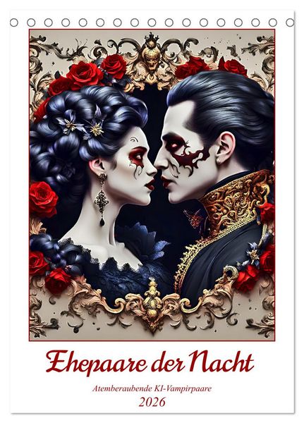 Ehepaare der Nacht (Tischkalender 2026 DIN A5 hoch), CALVENDO Monatskalender