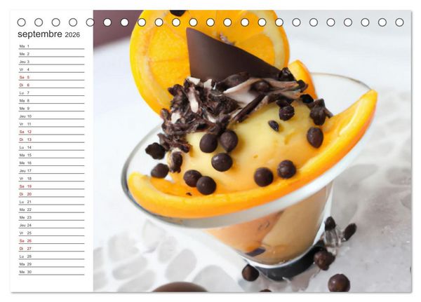 Produktbild: Gourmandises glac&eacute;es (Calendrier de bureau 2026 DIN A5 vertical), CALVENDO calendrier mensuel
