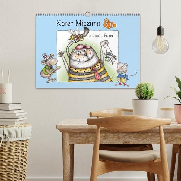 Produktbild: Kater Mizzimo und seine Freunde (Wandkalender 2026 DIN A3 quer), CALVENDO Monatskalender
