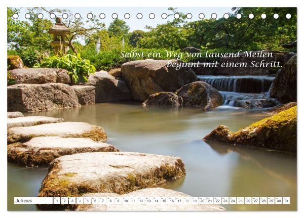 Produktbild: Stille. Japanische Gartenkunst und Weisheiten (Tischkalender 2026 DIN A5 quer), CALVENDO Monatskalender