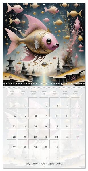 Produktbild: Les aventures des poissons d'acier (Calendrier mural carr&eacute; 2026 30x30 cm) Calendrier double avec une page pour vos prises de notes