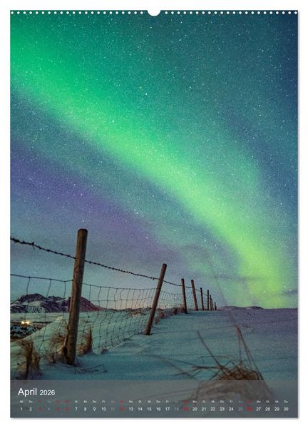 Produktbild: Aurora - Polarlicht des Nordens (hochwertiger Premium Wandkalender 2026 DIN A2 hoch), Kunstdruck in Hochglanz