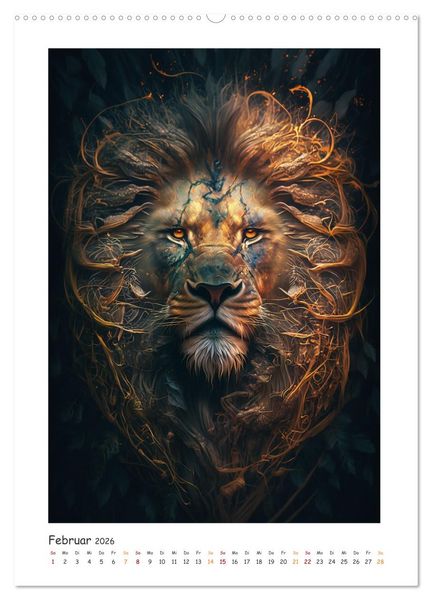 Produktbild: Magische Tiergesichter (hochwertiger Premium Wandkalender 2026 DIN A2 hoch), Kunstdruck in Hochglanz
