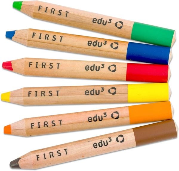 Produktbild: edufirst Buntstifte, 6er Set inkl. Spitzer