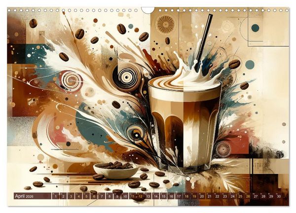 Produktbild: Kaffee & Kunst: Ein Kalender f&uuml;r Genie&szlig;er (Wandkalender 2026 DIN A3 quer), CALVENDO Monatskalender