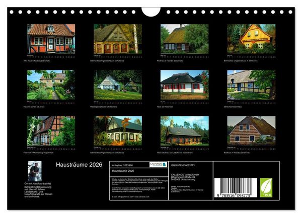 Produktbild: Haustr&auml;ume 2026 (Wandkalender 2026 DIN A4 quer), CALVENDO Monatskalender