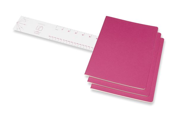 Produktbild: Moleskine Cahier XL, 3er Set, Liniert, Kinetisches Pink