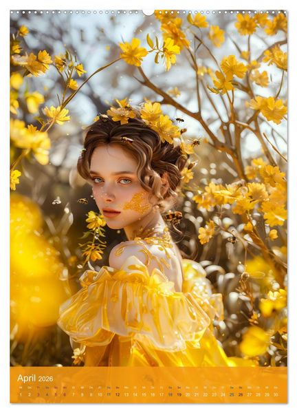 Produktbild: Bienenk&ouml;nigin - Goldene Harmonie von Sch&ouml;nheit, Honig und Bienen (Wandkalender 2026 DIN A2 hoch), CALVENDO Monatskalender
