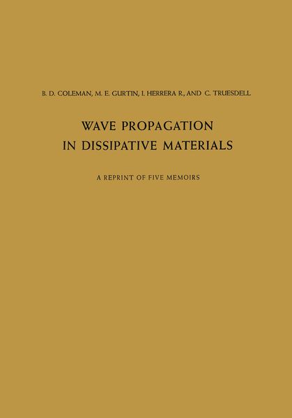 Produktbild: Wave Propagation in Dissipative Materials