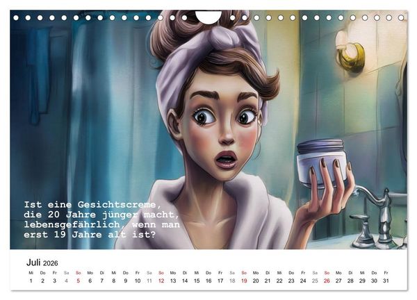 Produktbild: Lustige und paradoxe Fragen (Wandkalender 2026 DIN A4 quer), CALVENDO Monatskalender