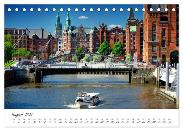 Produktbild: Mit Hamburg durchs Jahr 2026 (Tischkalender 2026 DIN A5 quer), CALVENDO Monatskalender