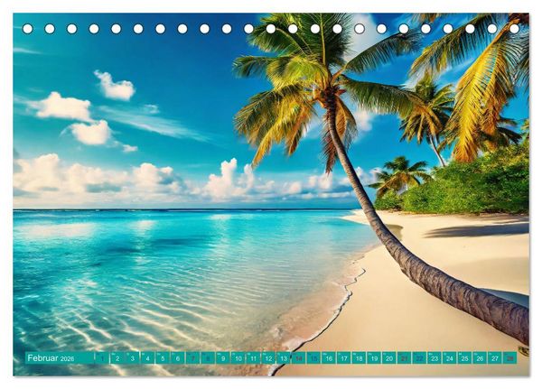 Produktbild: Sehnsucht Strandparadies (Tischkalender 2026 DIN A5 quer), CALVENDO Monatskalender