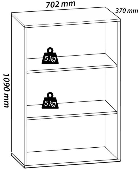 Produktbild: Holz B&uuml;ro Regal B&uuml;cher Ordner Aktenregal Lona 3f