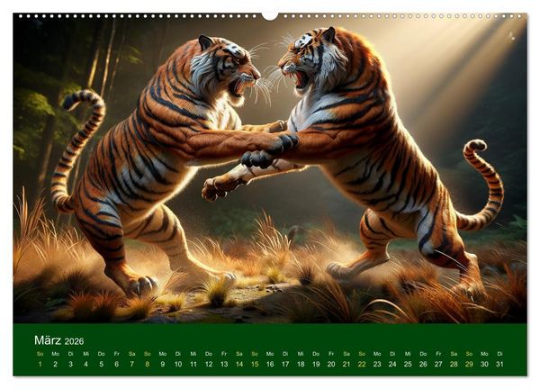 Produktbild: Majest&auml;tische Tiger (Wandkalender 2026 DIN A2 quer), CALVENDO Monatskalender