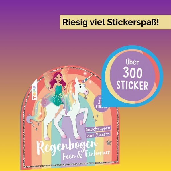 Produktbild: Stickerbuch: Anziehpuppen zum Stickern. Regenbogen-Feen und Einh&ouml;rner