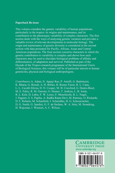 Produktbild: Genetic Variation and Its Maintenance