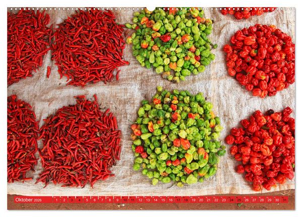 Produktbild: Benin M&auml;rkte Farben Voodoo (Wandkalender 2026 DIN A2 quer), CALVENDO Monatskalender