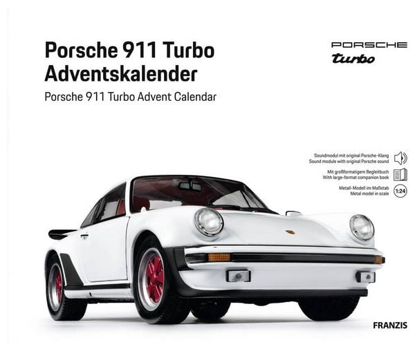 Produktbild: FRANZIS 67322 - Porsche 911 Turbo Adventskalender - Ma&szlig;stab 1:24 in Grand-Prix-Wei&szlig;