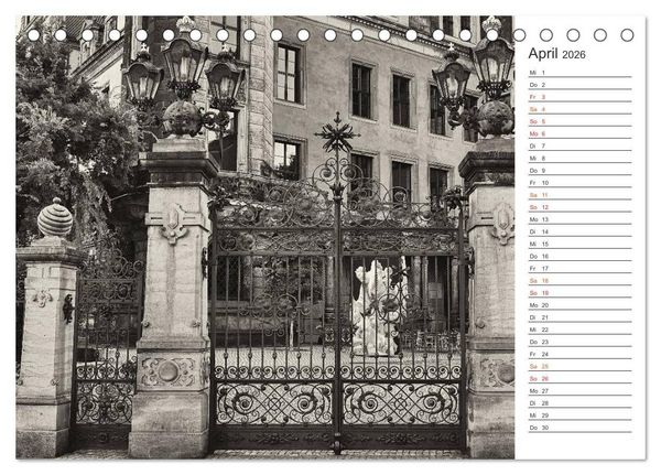 Produktbild: Dresden Schwarz-Wei&szlig; (Tischkalender 2026 DIN A5 quer), CALVENDO Monatskalender