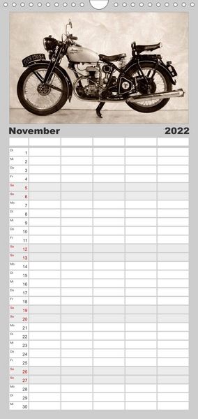 Produktbild: Familienplaner Motorrad Oldtimer aus &Ouml;sterreich (Wandkalender 2022 , 21 cm x 45 cm, hoch)
