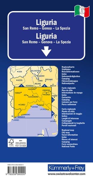 Produktbild: K&uuml;mmerly+Frey Regional-Strassenkarte 6 Ligurien 1:200.000