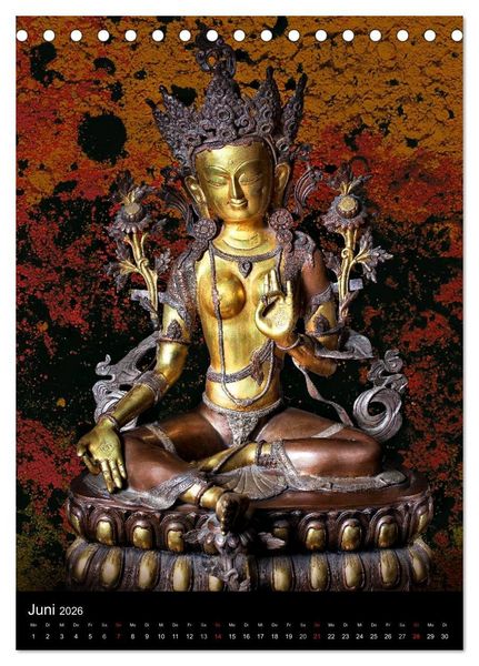 Produktbild: SKULPTUREN Hinduistische G&ouml;ttinnen und G&ouml;tter &bull; Buddhas (Tischkalender 2026 DIN A5 hoch), CALVENDO Monatskalender