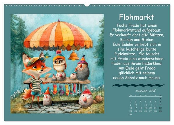 Produktbild: Kleine Tiere - Lustige Abenteuer (hochwertiger Premium Wandkalender 2026 DIN A2 quer), Kunstdruck in Hochglanz