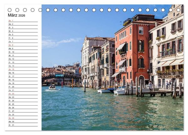 Produktbild: VENEDIG Eine Tour auf dem Canal Grande (Tischkalender 2026 DIN A5 quer), CALVENDO Monatskalender