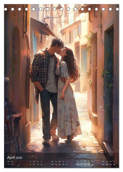 Produktbild: Her Love, His Life and Anime (Desk Calendar 2026 DIN A5 portrait), CALVENDO 12 Month DeskCalendar