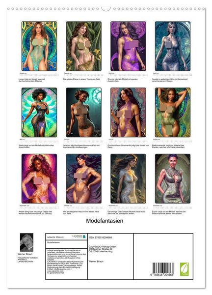 Produktbild: Modefantasien (hochwertiger Premium Wandkalender 2026 DIN A2 hoch), Kunstdruck in Hochglanz