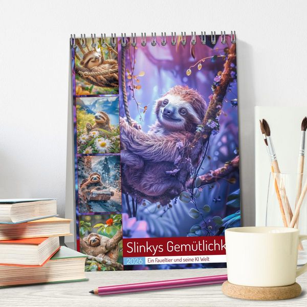 Produktbild: Slinkys Gem&uuml;tlichkeit (Tischkalender 2026 DIN A5 hoch), CALVENDO Monatskalender