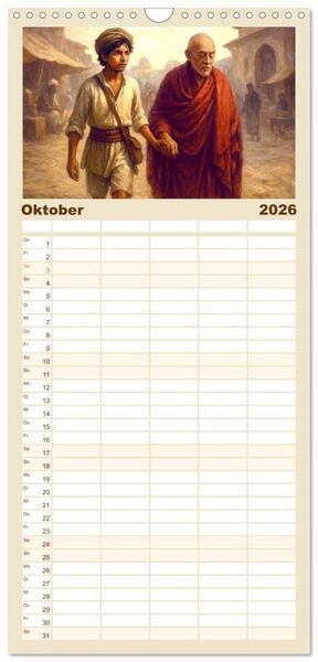 Produktbild: Familienplaner 2026 - Rudyard Kipling mit 5 Spalten (Wandkalender, 21 x 45 cm) CALVENDO