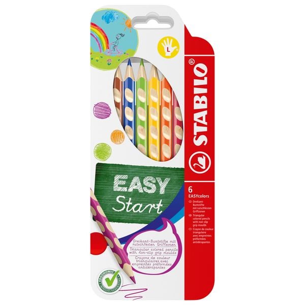 Produktbild: STABILO Ergonomischer Buntstift f&uuml;r Linksh&auml;nder -   EASYcolors - 6er Pack - mit 6 verschiedenen Farben