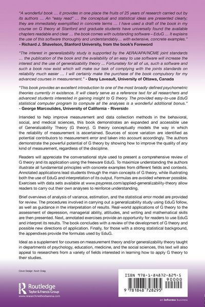 Produktbild: Applying Generalizability Theory using EduG
