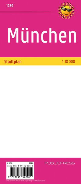 Produktbild: Publicpress Stadtplan M&uuml;nchen 1:18.000
