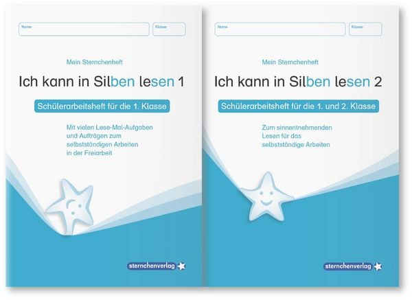 Ich kann in Silben lesen 1 und 2 - Schülerarbeitshefte für die 1. und 2. Klasse, Gebundene Ausgabe von Sternchenverlag GmbH,Katrin Langhans,