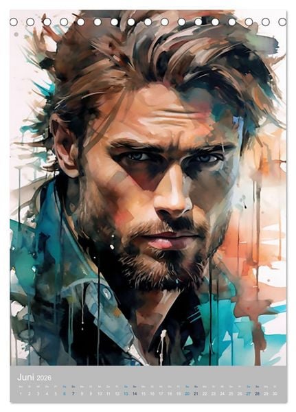 Produktbild: Gentlemen in Aquarell (Tischkalender 2026 DIN A5 hoch), CALVENDO Monatskalender