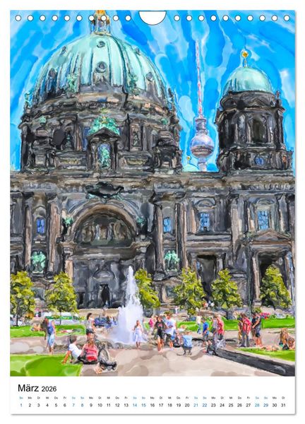 Produktbild: Berlin - Einmal Aquarelle mit Currywurst! (Wandkalender 2026 DIN A4 hoch), CALVENDO Monatskalender