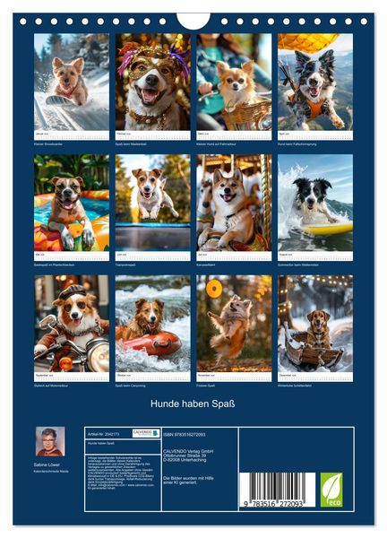 Produktbild: Hunde haben Spa&szlig; (Wandkalender 2026 DIN A4 hoch), CALVENDO Monatskalender