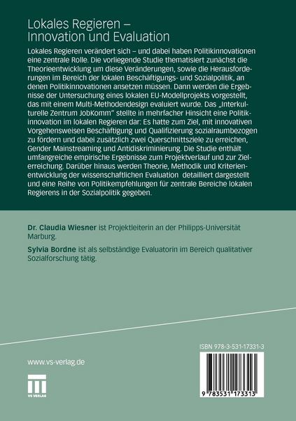 Produktbild: Lokales Regieren - Innovation und Evaluation