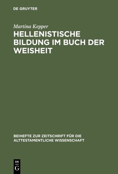 Produktbild: Hellenistische Bildung im Buch der Weisheit