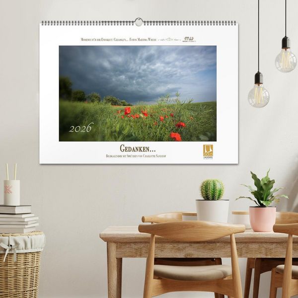 Produktbild: Gedanken... Bildkalender mit Spr&uuml;chen (Wandkalender 2026 DIN A2 quer), CALVENDO Monatskalender