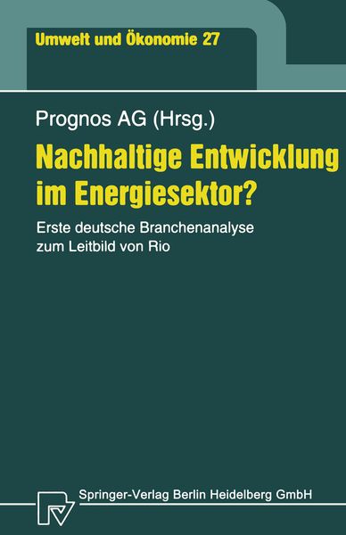 Produktbild: Nachhaltige Entwicklung im Energiesektor?