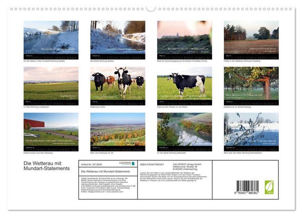 Produktbild: Die Wetterau mit Mundart-Statements (hochwertiger Premium Wandkalender 2026 DIN A2 quer), Kunstdruck in Hochglanz