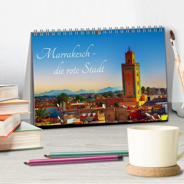 Produktbild: Marrakesch die rote Stadt (Tischkalender 2026 DIN A5 quer), CALVENDO Monatskalender